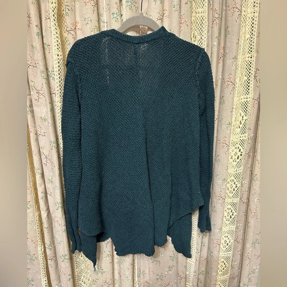 Free People Shark Hem Open Knit Cardigan With Pockets Oversized Size XS‎